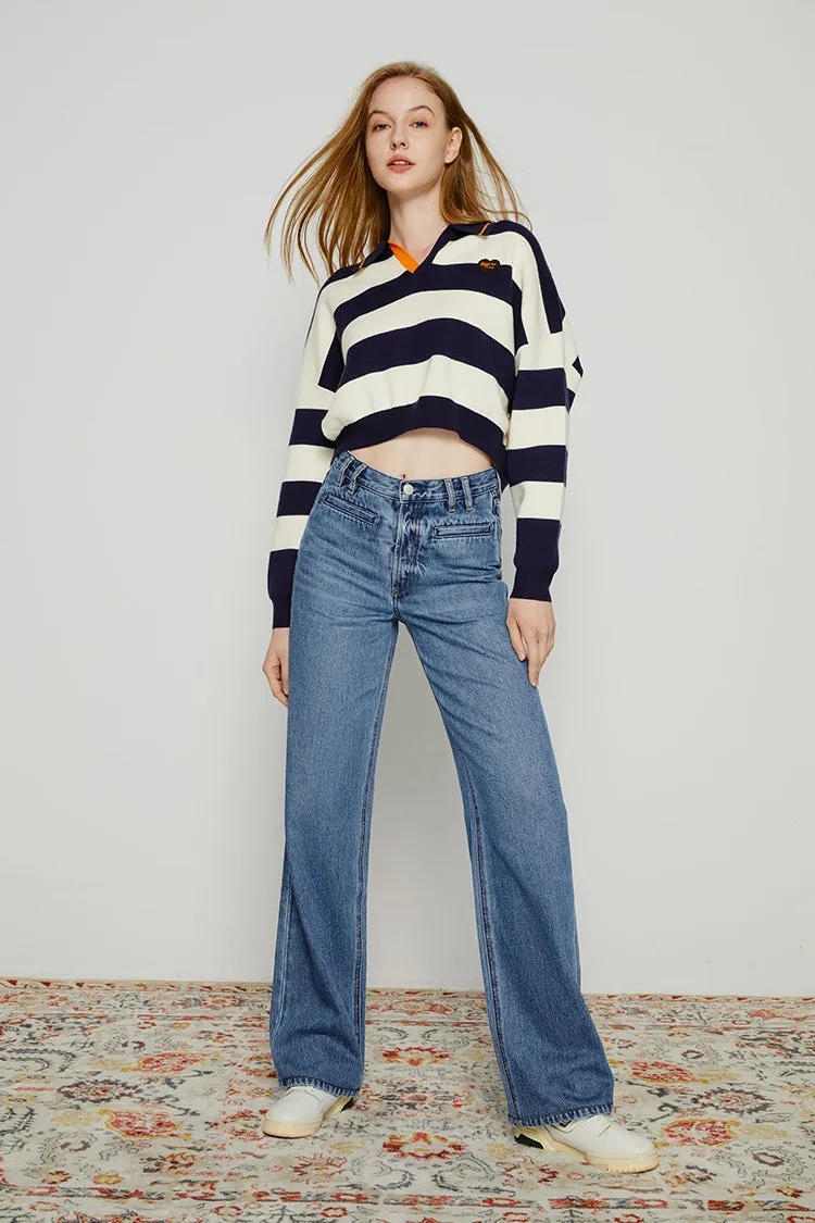 Coney Island Whitefish High Rise Wide Jeans HJ142 sold by Hey Joanie