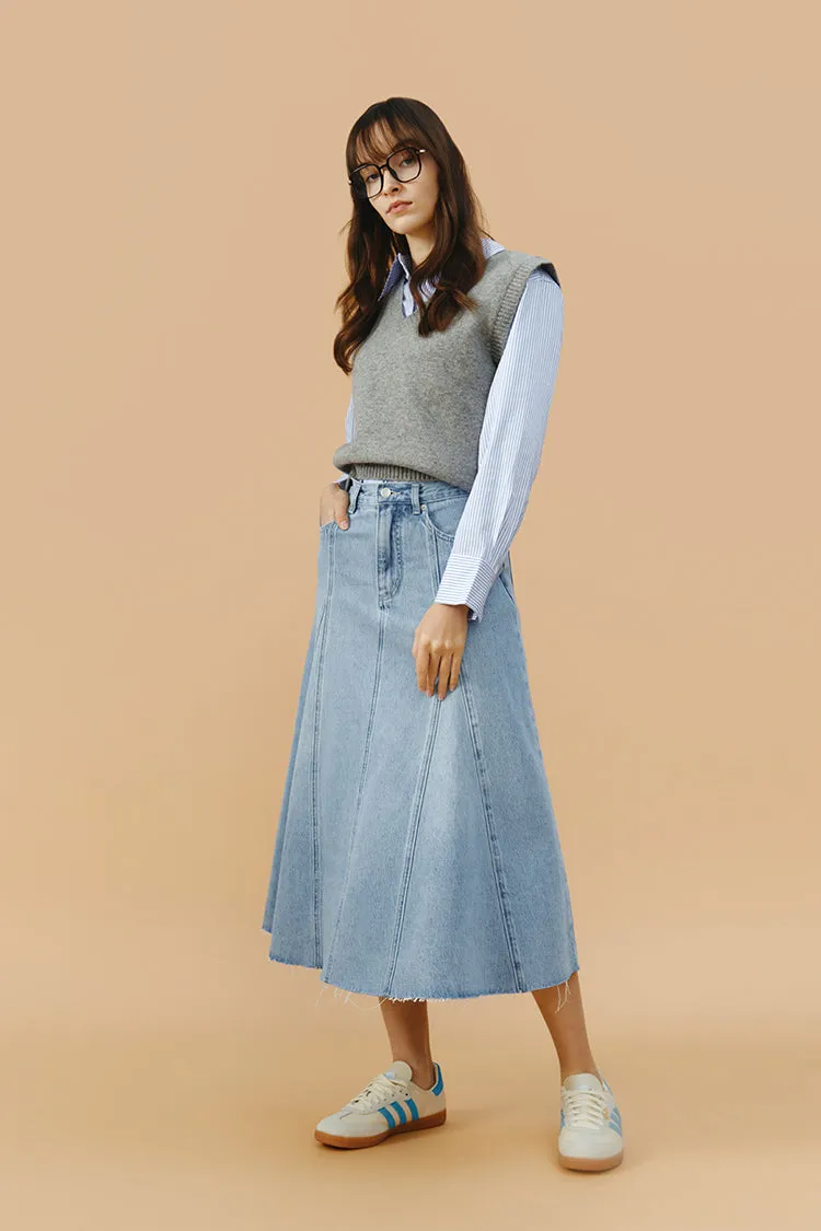 Monica Swing Denim Midi Skirt HJ806 sold by Hey Joanie product image thumbnail 4