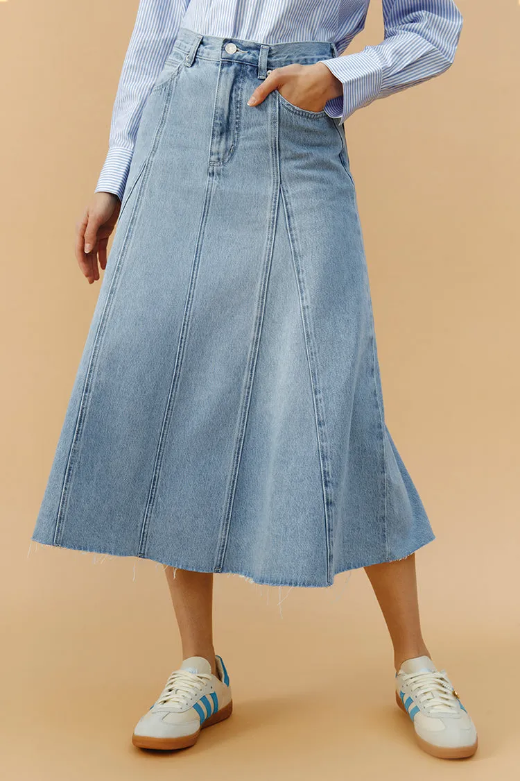 Monica Swing Denim Midi Skirt HJ806 sold by Hey Joanie product image thumbnail 5