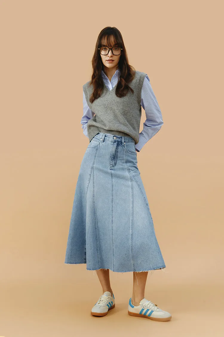 Monica Swing Denim Midi Skirt HJ806 sold by Hey Joanie product image thumbnail 3