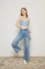 CHILL Pleat Straight Ankle Jeans HJ133 sold by Hey Joanie