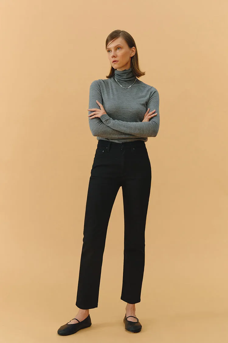 Two Shots High Rise Straight Crop Jeans HJ013 sold by Hey Joanie