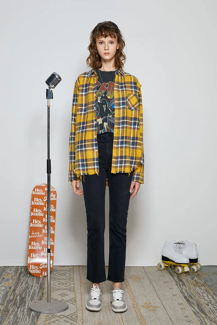 Two Shots High Rise Straight Crop Jeans HJ013 sold by Hey Joanie