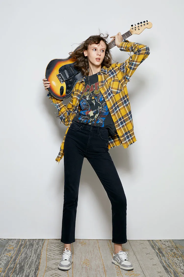 Two Shots High Rise Straight Crop Jeans HJ013 sold by Hey Joanie product image thumbnail 3