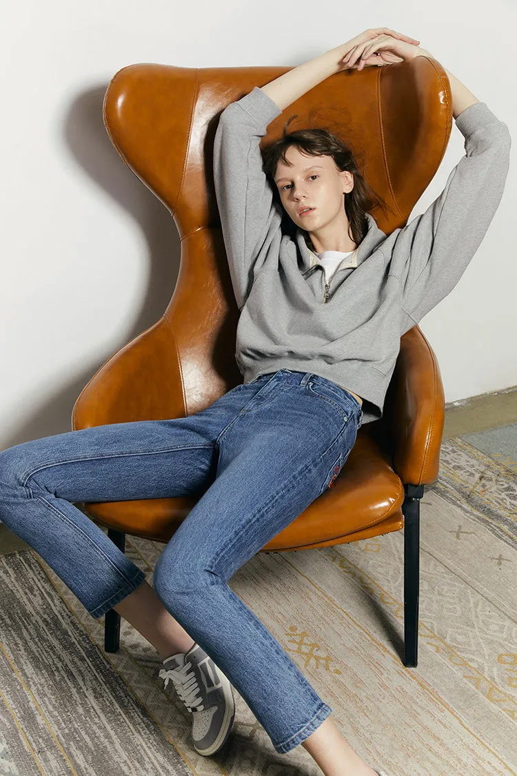 Two Shots High Rise Straight Crop Jeans HJ013 sold by Hey Joanie product image thumbnail 2