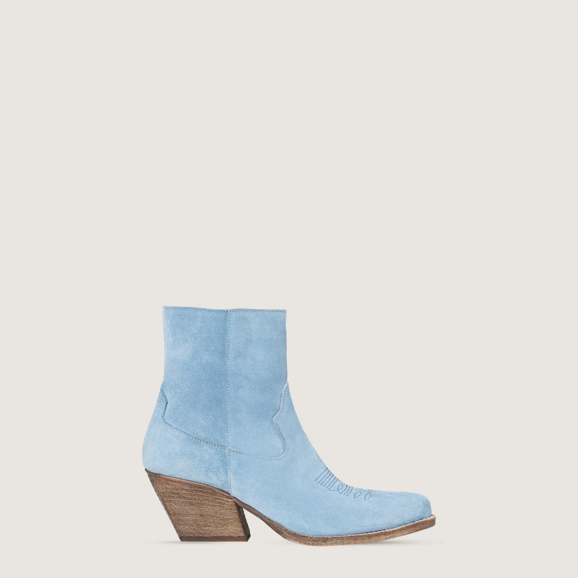 Janice Sky Texan ankle boots in suede sold by Kali Shoes