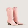 Marfa Pink Texan Boots  sold by Kali Shoes
