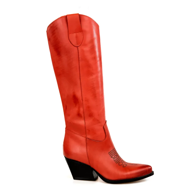 Clayton Red Texan Boots sold by Kali Shoes