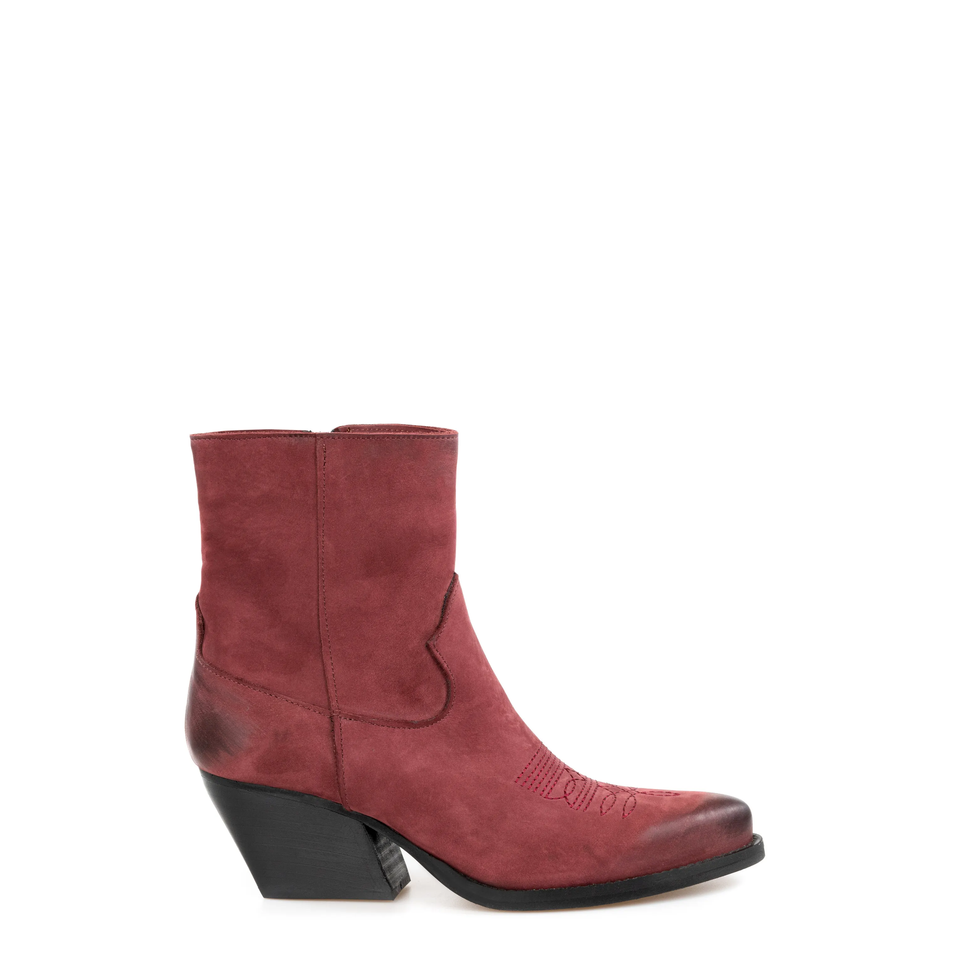 Texan boots Janice Nubuck Bordeaux sold by Kali Shoes