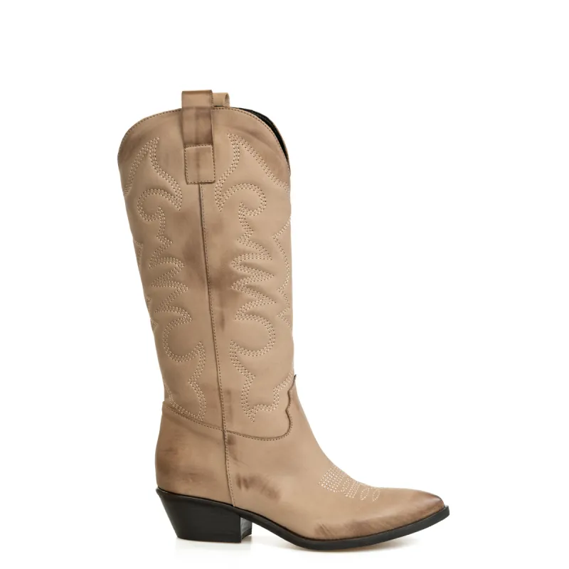 Texan Boots Jennifer Taupe sold by Kali Shoes