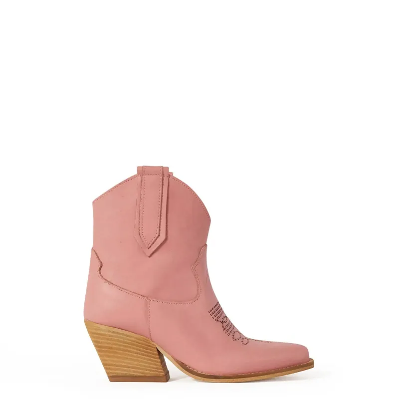 Leila Sweet-Pink Texan Boots sold by Kali Shoes