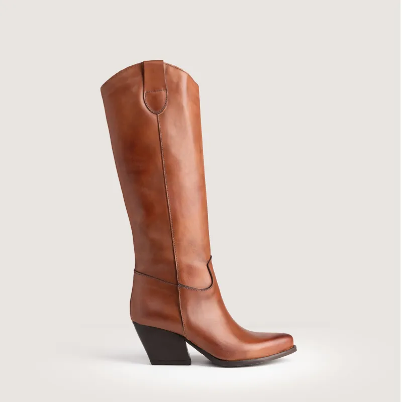 Russell Cognac Texan Boots sold by Kali Shoes