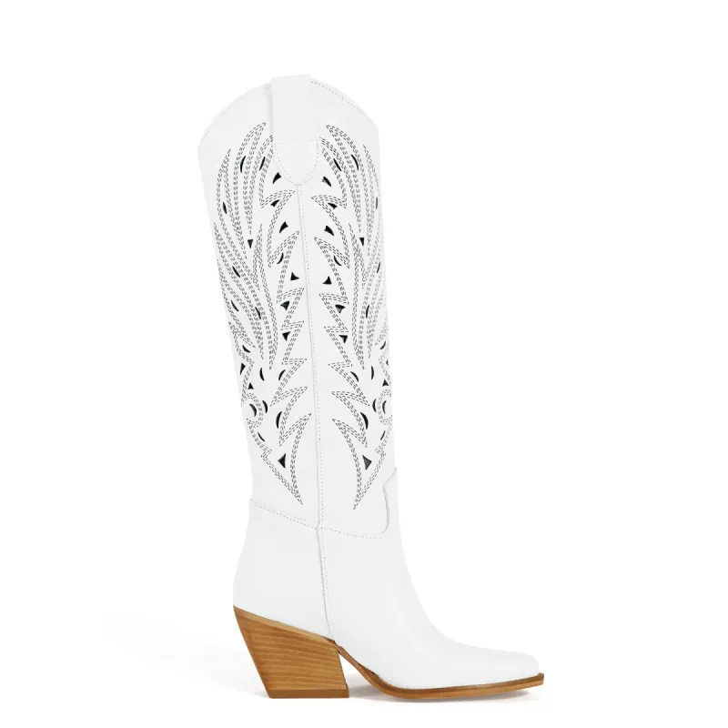 Kona White Texan Boots sold by Kali Shoes