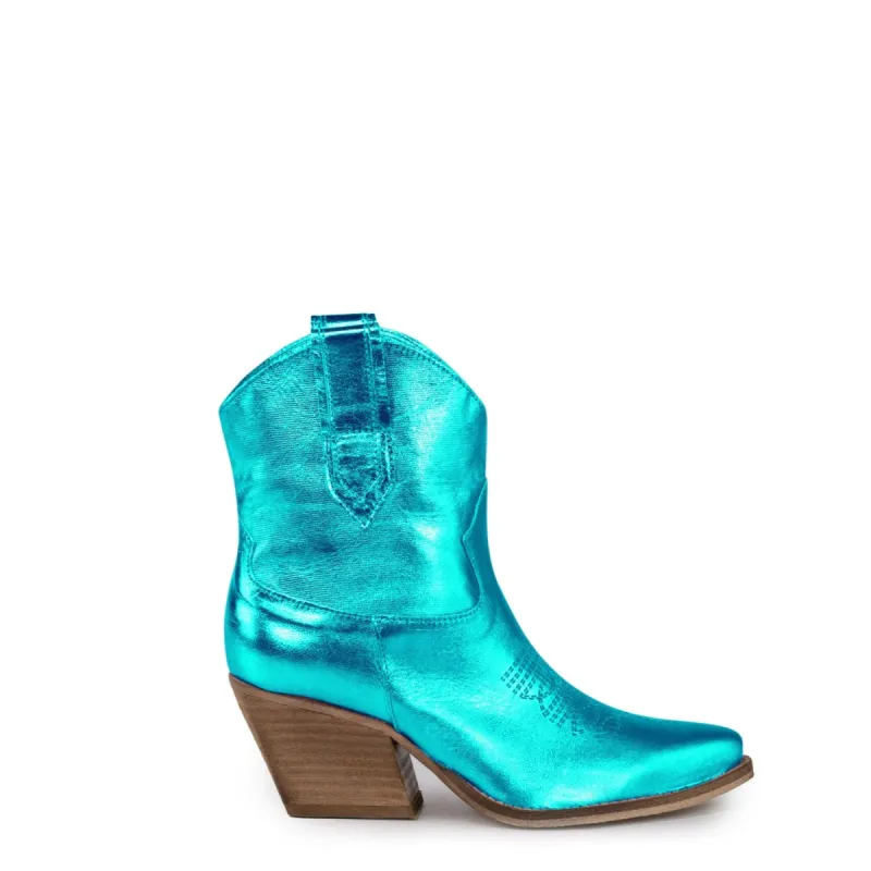 Alya Turquoise Texan Boots sold by Kali Shoes