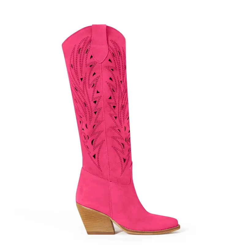 Rea Fuchsia Texan Boots sold by Kali Shoes