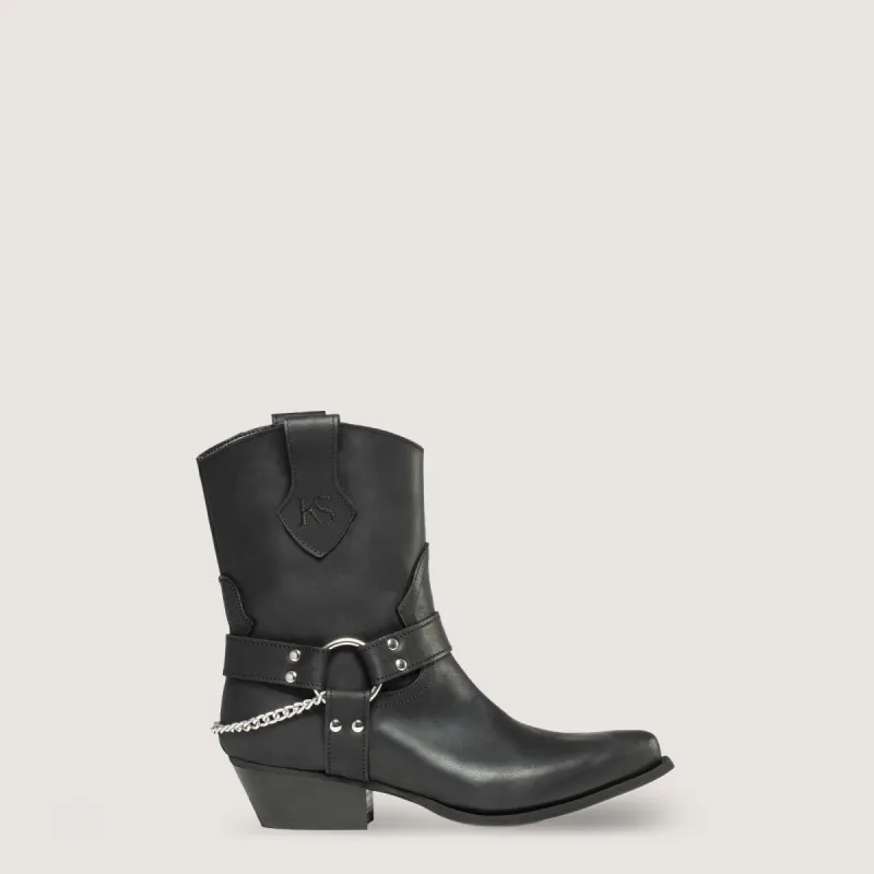 Kansas Black Texan Ankle Boots sold by Kali Shoes