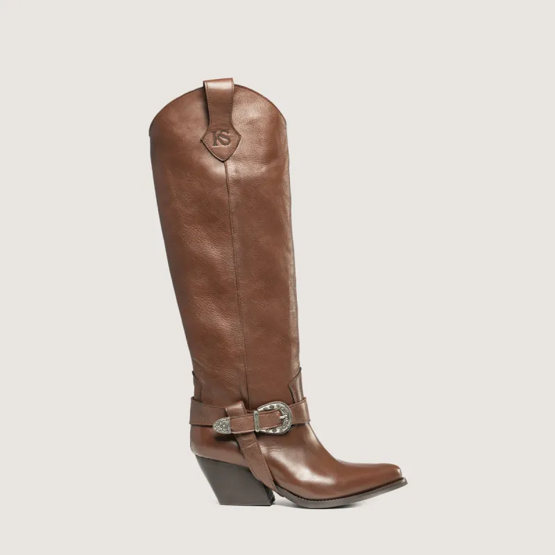 Kendall Dark Brown Texan Boots sold by Kali Shoes