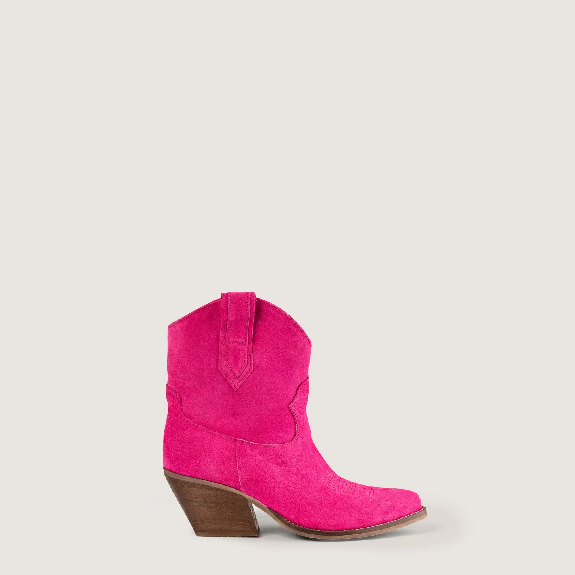 Leila Magenta Pink Texan boots sold by Kali Shoes