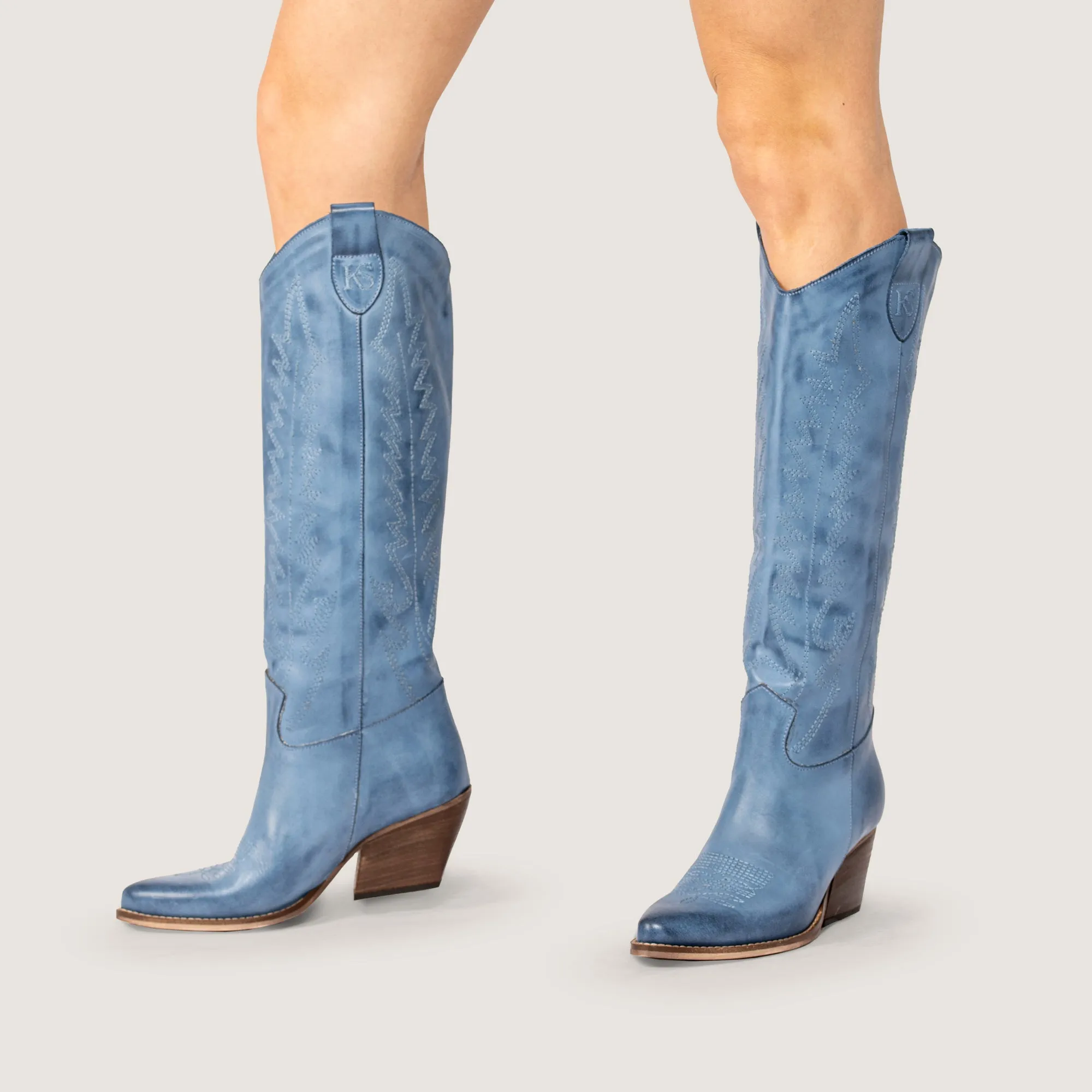 Nabiki Brushed Sky Texan Boots sold by Kali Shoes product image thumbnail 2