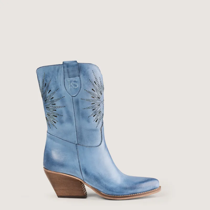 Texan ankle boots Rio Brushed Sky sold by Kali Shoes