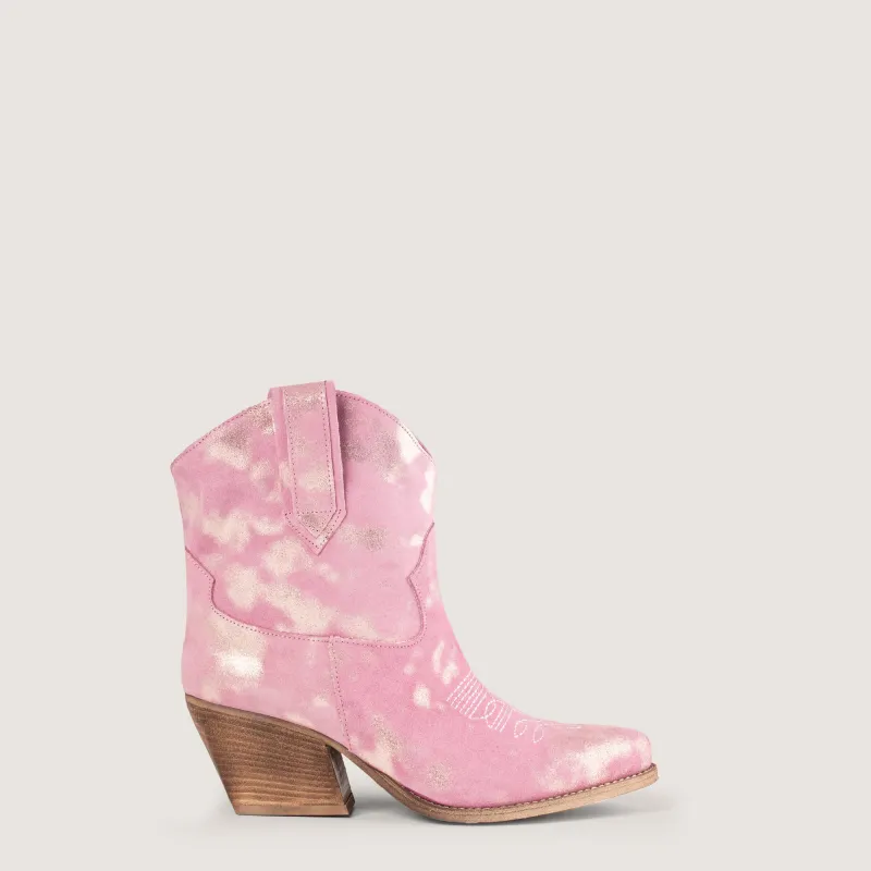 Leila Shine Pink Texan boots sold by Kali Shoes