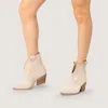 Velvet Beige Texan Ankle Boots sold by Kali Shoes