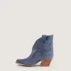 Velvet Denim Blue Texan Ankle Boots sold by Kali Shoes