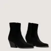 Janice Black Texan ankle boots in suede sold by Kali Shoes