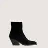 Janice Black Texan ankle boots in suede sold by Kali Shoes