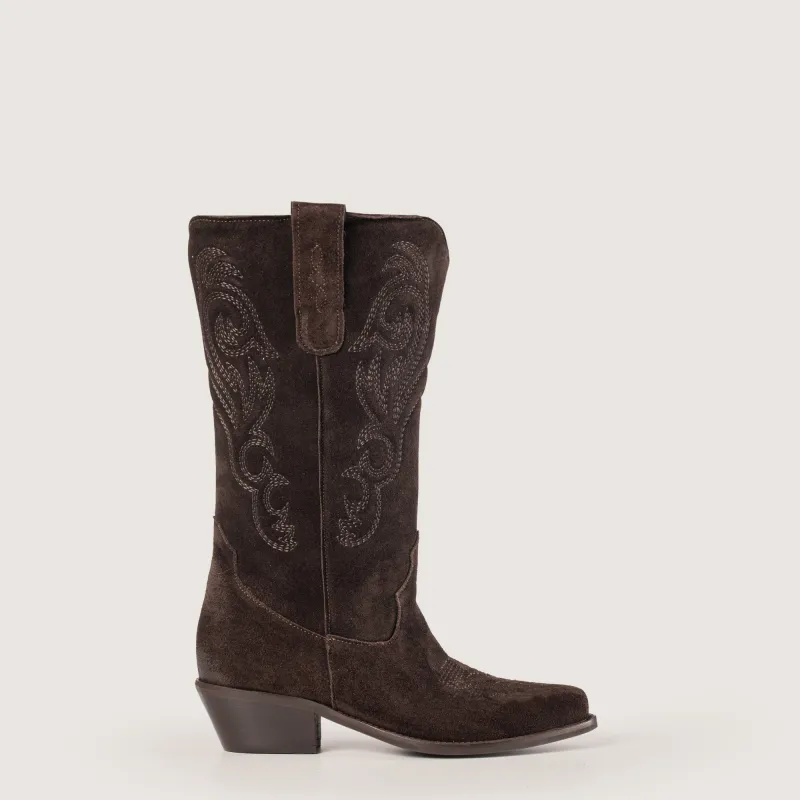 Bryanna Dark Brown Texan Boots sold by Kali Shoes