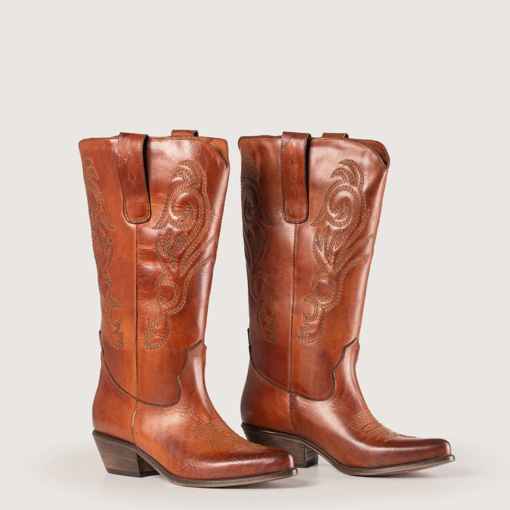 Bryanna Cognac Texan Boots sold by Kali Shoes product image thumbnail 2