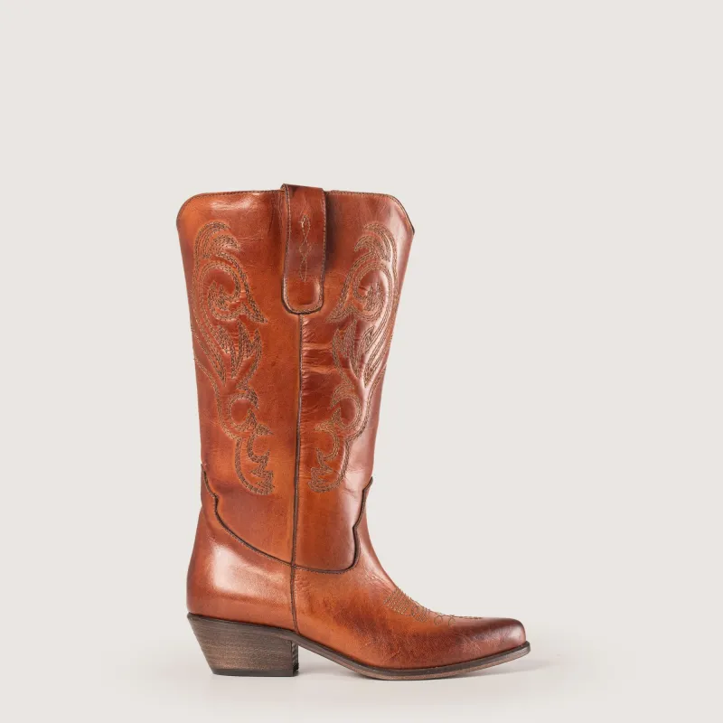 Bryanna Cognac Texan Boots sold by Kali Shoes