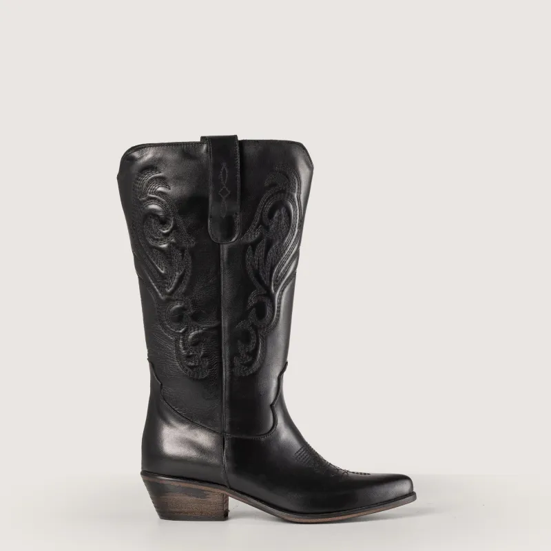 Bryanna Black Texan Boots sold by Kali Shoes