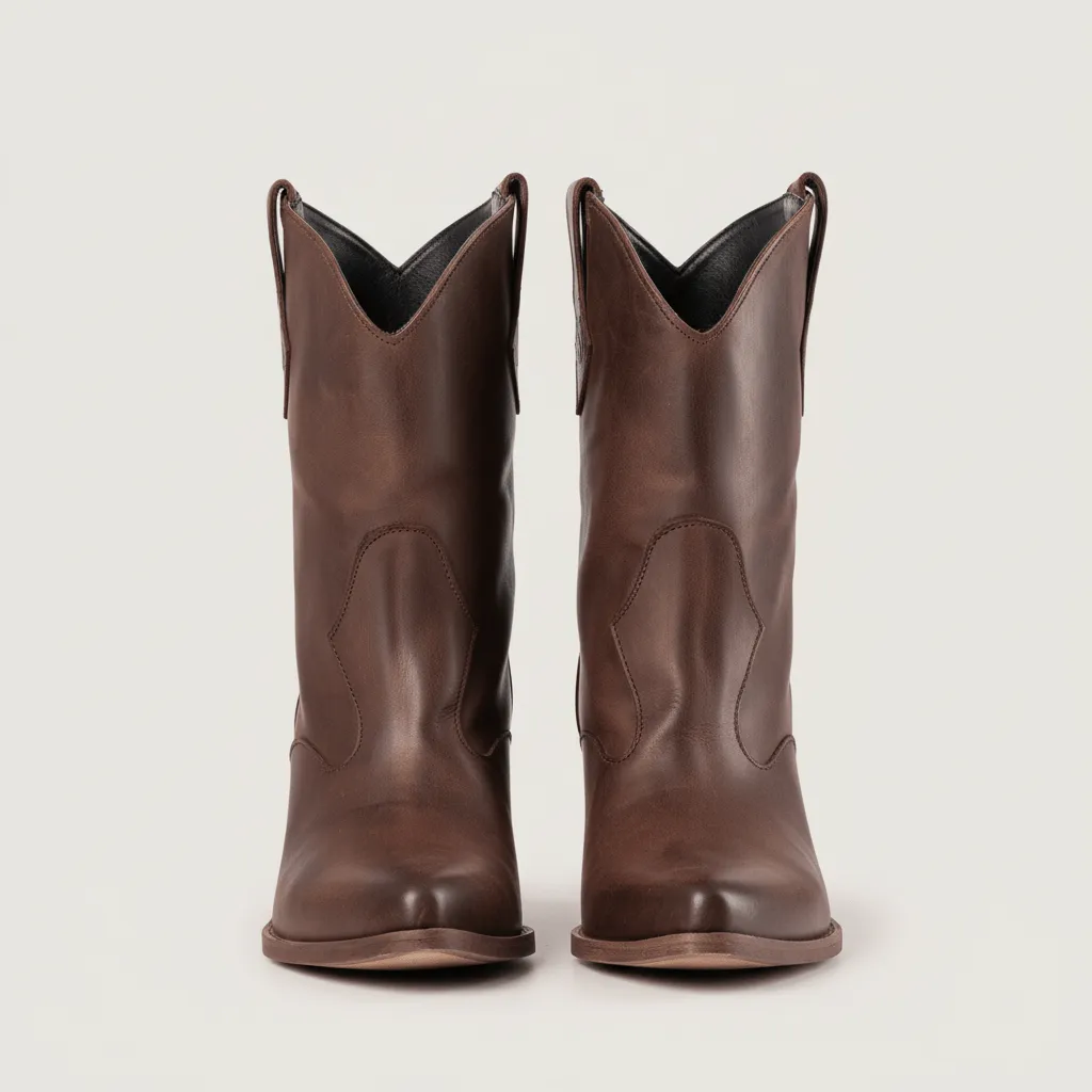 Montana Dark Brown Leather Texan Ankle Boots sold by Kali Shoes product image thumbnail 4