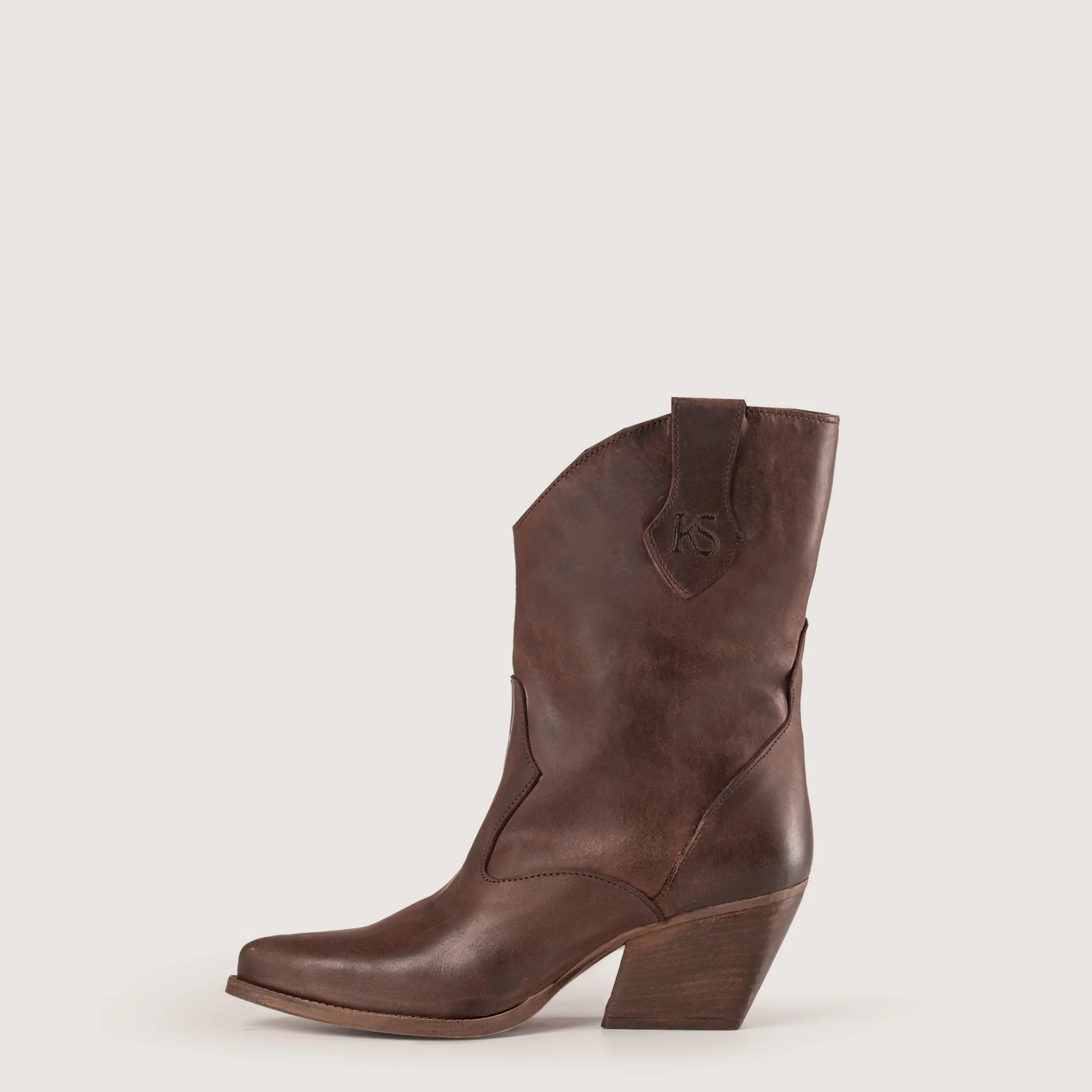 Montana Dark Brown Leather Texan Ankle Boots sold by Kali Shoes product image thumbnail 3