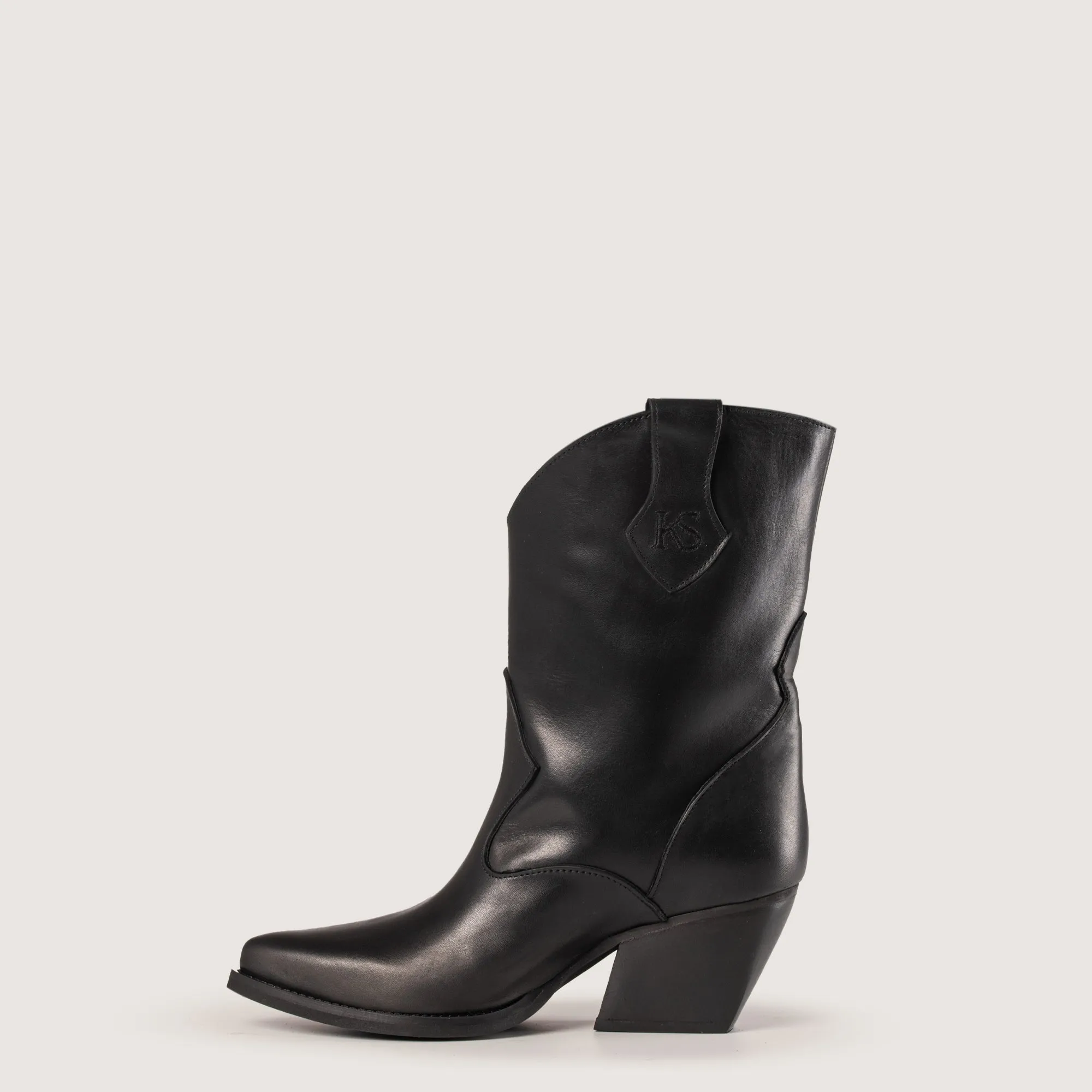 Montana Black Leather Texan Ankle Boots sold by Kali Shoes product image thumbnail 3