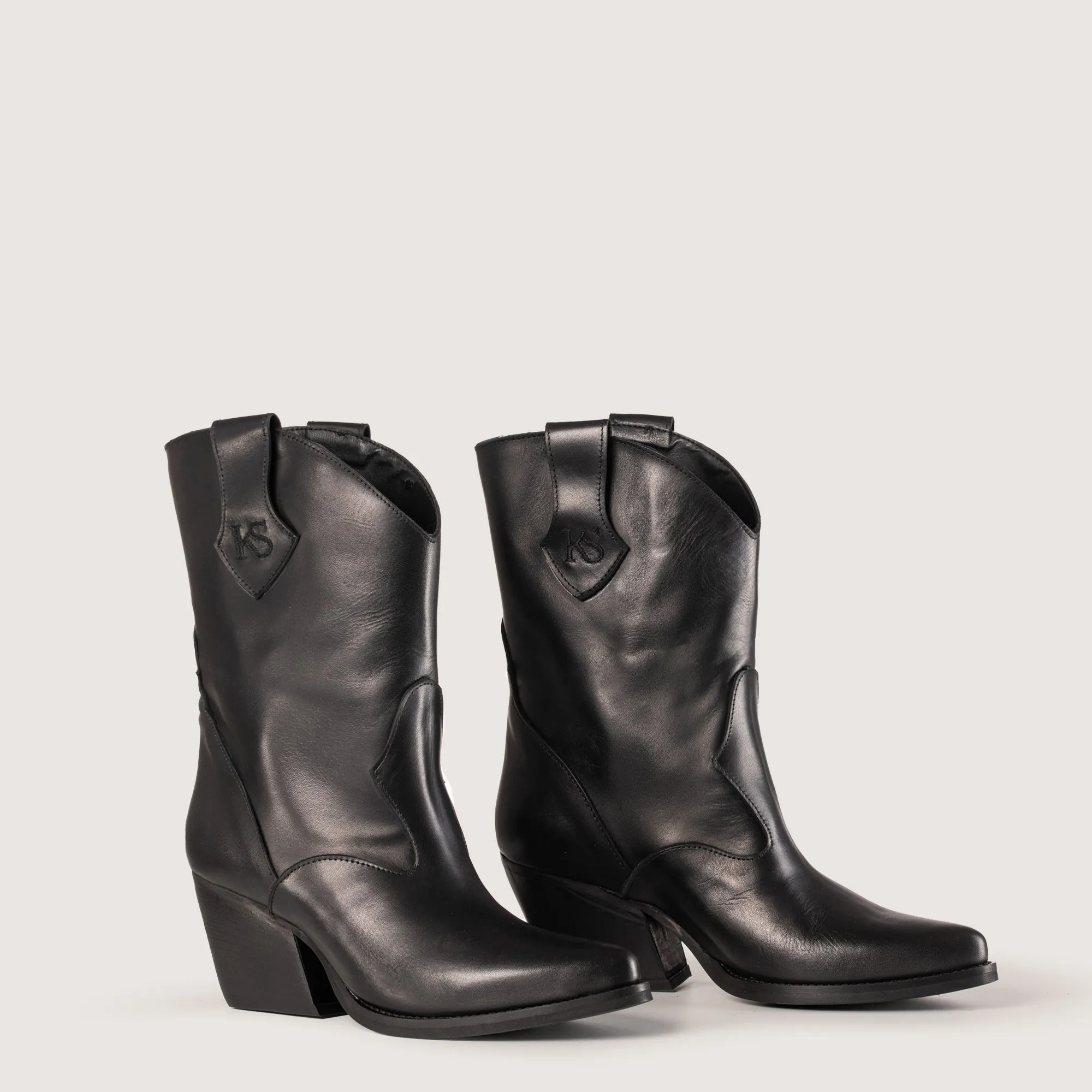 Montana Black Leather Texan Ankle Boots sold by Kali Shoes product image thumbnail 2