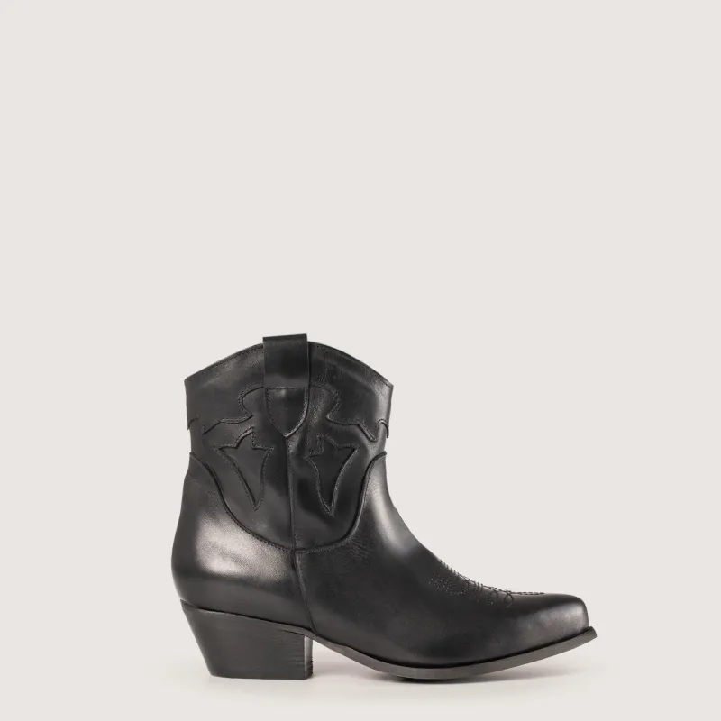 Vicky Shine Black Texan boots sold by Kali Shoes