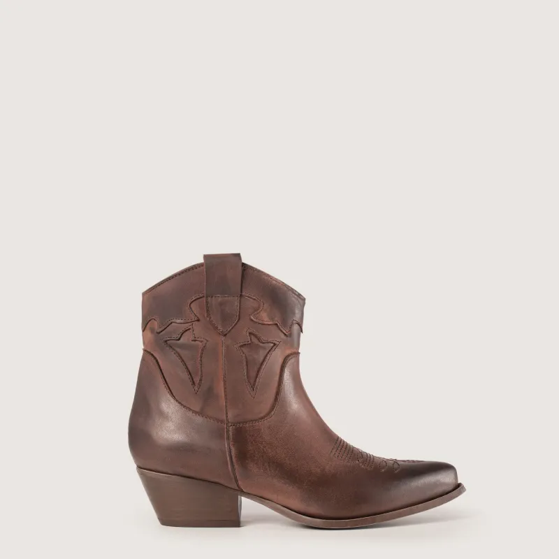Vicky Shine Dark Brown Texan boots sold by Kali Shoes
