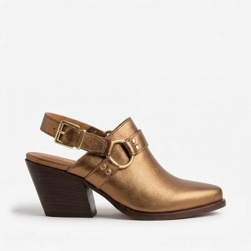Mule Deva Gold made by Kali Shoes