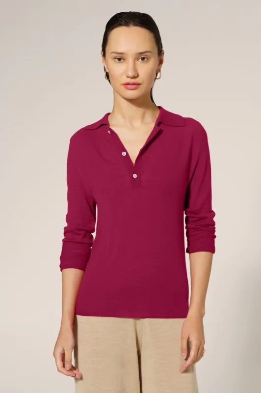 Zoe Long-Sleeve Polo sold by La Saison Sportive