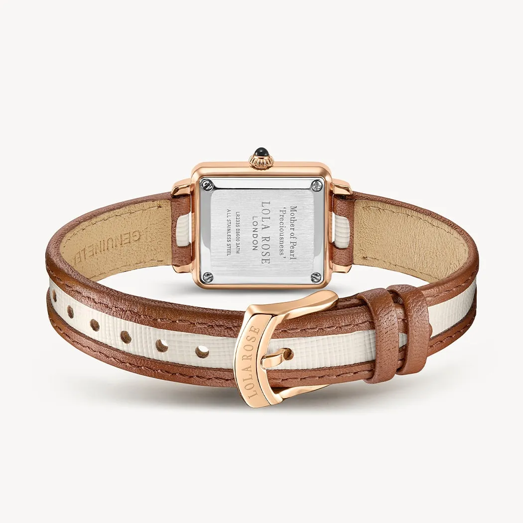 Holiday Cube Mother of Pearl Watch sold by Lola Rose product image thumbnail 5