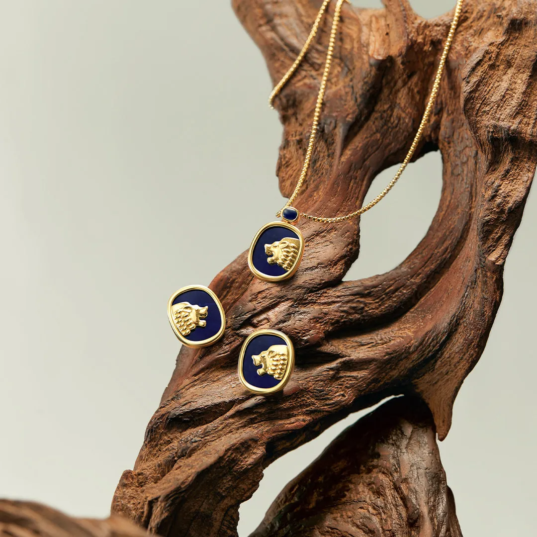 Lion Lapis Lazuli Earrings sold by Lola Rose product image thumbnail 3