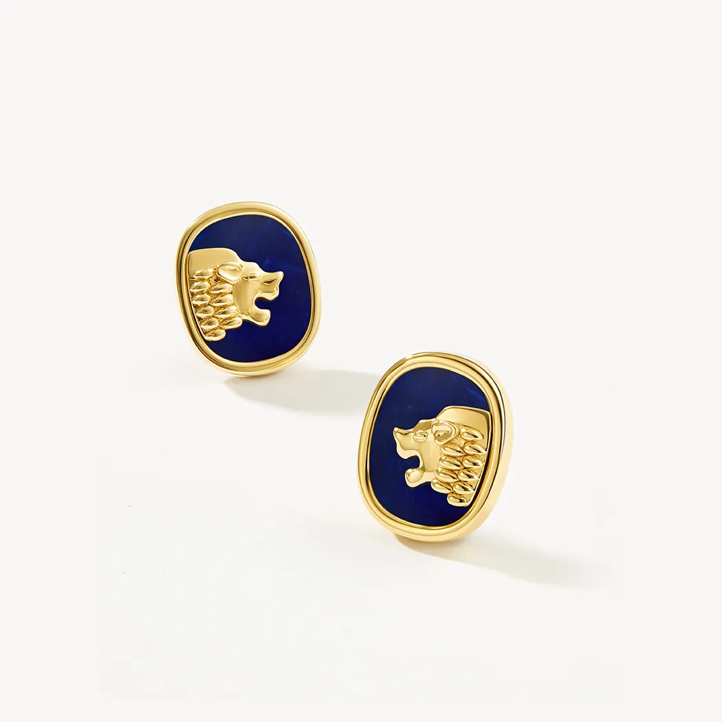 Lion Lapis Lazuli Earrings sold by Lola Rose product image thumbnail 5
