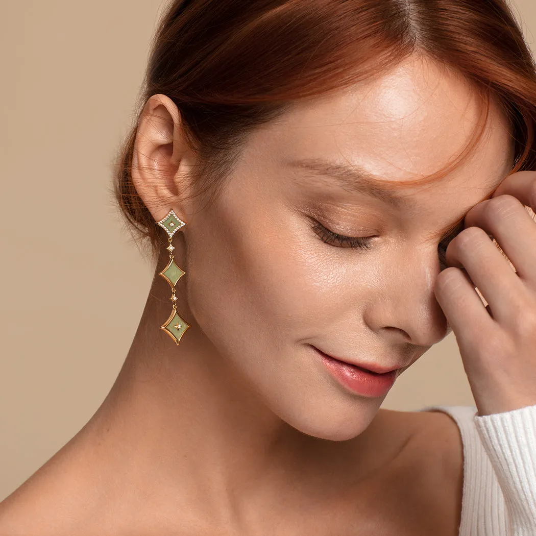 Aventurine Chain Earrings sold by Lola Rose product image thumbnail 2