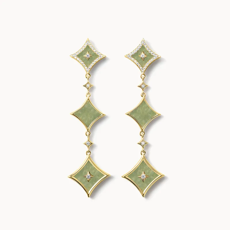 Aventurine Chain Earrings sold by Lola Rose