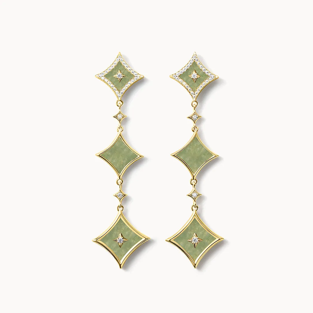 Aventurine Chain Earrings sold by Lola Rose