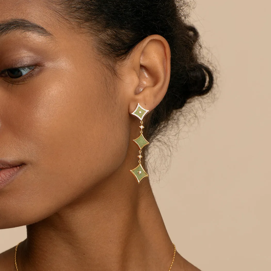 Aventurine Chain Earrings sold by Lola Rose product image thumbnail 3
