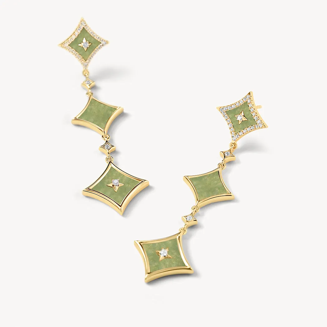 Aventurine Chain Earrings sold by Lola Rose product image thumbnail 4