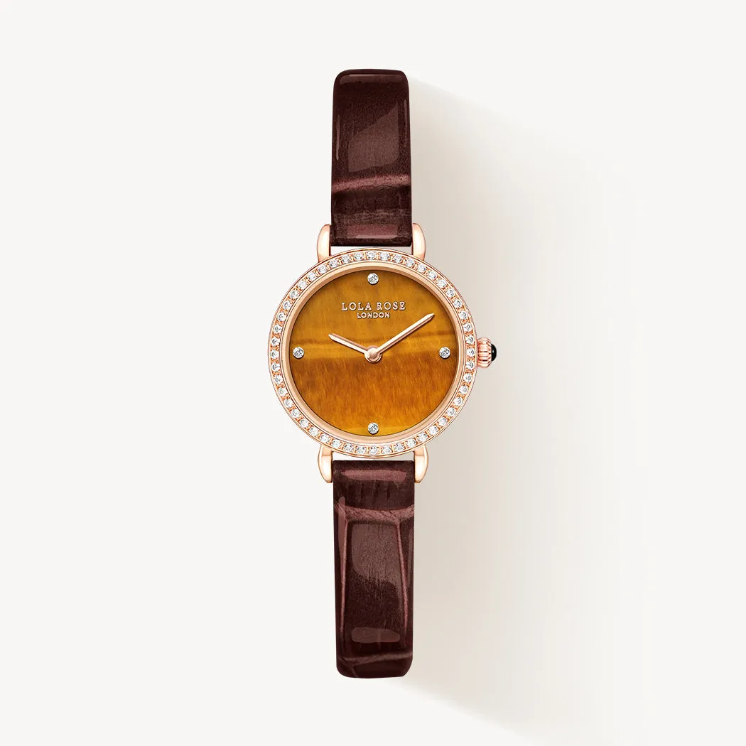 Tiger's Eye Watch With Zircon sold by Lola Rose